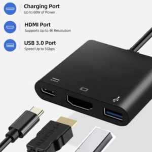 Adapter video tipo c a Usb3.0 Pd hdmi 3 en 1 Support 4k adapter HDMI Video Converter XMedia Recode dispositivo para nintendor Switch Mac nuevo y ordenador portatil nuevo ,conexión con TV con puerto USB 3.0 y Tipo C/f ref6117