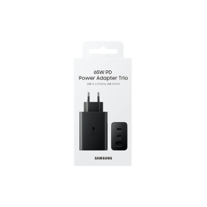 Cargador de red Samsung 65W Power Adapter Trio, carga hasta 3 dispositivos Cargador de red Samsung EP-T6530NBEGEU 65W Power Adapter Trio, carga hasta 3 dispositivos  Referencia: SAM65W ref6096