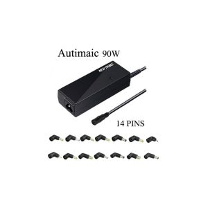 Cargador Portátil 90w Automatico de 14 Conectores Cargador Universal Automático de 90W con 14 conectores  Voltaje de entrada AC : 100-240V 50-60Hz  Voltaje de salida DC : Automático 15-20V  14 conectores tipo codo  Potencia Max : 90W   Referencia: LBQ10ref6105