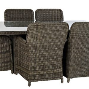 MESA COMEDOR SET 7 RATAN SINTETICO 200X100X75 5 MM MB-166668 Disponible Ref 13465