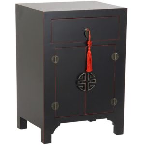MESITA DE NOCHE ABETO MDF 45X34X66 ORIENTAL NEGRO MB-170072 Disponible ref13287