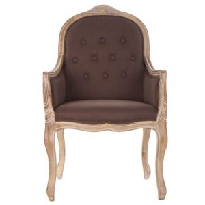 BUTACA LINO RUBBERWOOD 62X55X100 MARRON OSCURO MB-175506 Ref 13366