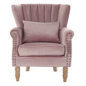 SILLON VELVET RUBBERWOOD 73X70X87 ROSA MB-175522 Disponible Ref 13364