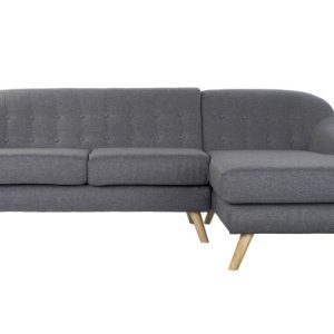 SOFA POLIESTER RUBBERWOOD 230X144X84 3 PLAZAS GRIS MB-179944 Ref 13415