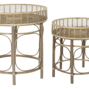 MESITA AUXILIAR SET 2 RATAN 61X61X64 49,5X51 MB-181129 Disponible Ref 13135
