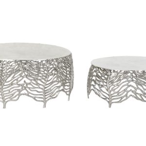 MESITA AUXILIAR SET 2 ALUMINIO 63,5X63,5X30,5 MB-182329 Disponible Ref 13133