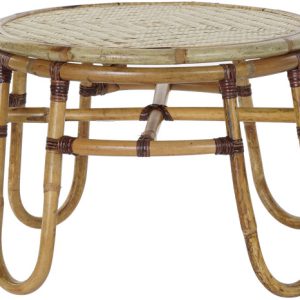 MESITA AUXILIAR RATAN BAMBU 60X60X42 NATURAL MB-182689 Disponible Ref 13131