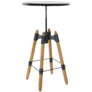 MESITA AUXILIAR METAL MADERA 60X60X105 REGULABLE MB-183145 Ref 13129