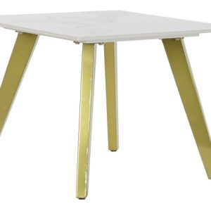 MESITA AUXILIAR CERAMICA METAL 60X60X48 DORADO MB-190028 Disponible Ref 13124