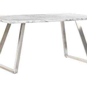 MESA COMEDOR MDF ACERO 160X90X76 BLANCO MB-193562 Disponible ref13221