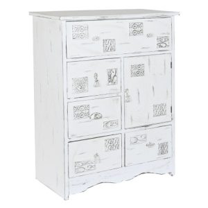 CAJONERA MADERA 78X38X102 DESGASTADO BLANCO MB-199581 Disponible ref13071