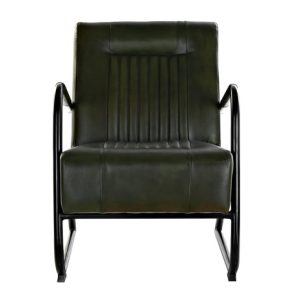 BUTACA PIEL METAL 62X82X84 VERDE MB-199871 Disponible Ref 13362