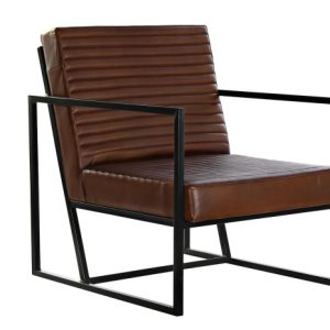 BUTACA PIEL METAL 75X89X90 MARRON MB-199875 Disponible REF13361