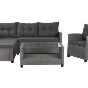 SOFA SET 4 RATAN SINTETICO POLIESTER 190X140X77 MB-200894 Disponible ref13448