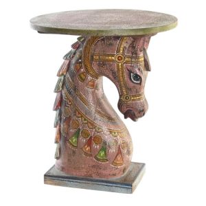 MESITA AUXILIAR MANGO 39X39X47 CABALLO ENVEJECIDO MB-201911 Disponible ref13115