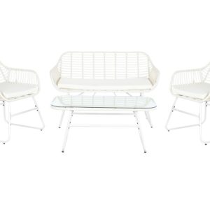 SOFA SET 4 RATAN SINTETICO 124X74X84 CON COJINES MB-201962 DisponibleRef13440