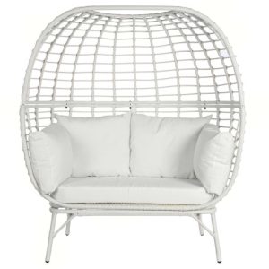 SILLON RATAN SINTETICO ACERO 130X68X146 2 PLAZAS MB-201967 Disponible ref13439