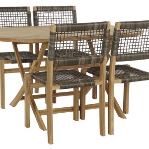 MESA SET 5 TECA 150X90X75 PLEGABLE NATURAL MB-204126 Disponible ref13436