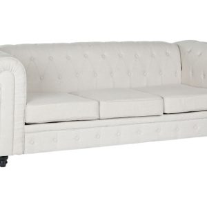 SOFA POLIESTER MADERA 209X84X76 CREMA MB-205766 Disponible REF13405
