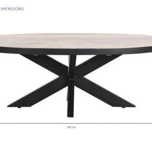 MESA CENTRO METAL MANGO 130X70X45 NATURAL MB-205960 Disponible ref13165
