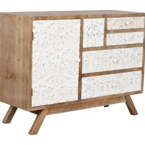 CAJONERA ABETO MDF 106X38X78,5 TALLADO NATURAL MB-205963 ref13063