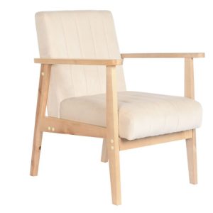 SILLON POLIESTER PINO 63X68X81 BEIGE MB-206468 Disponible ref13356