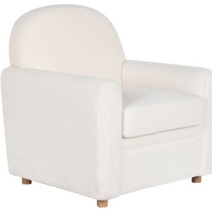 BUTACA POLIESTER MADERA 79X72X86 BORREGUITO BLANCO MB-206607 Disponible ref13351