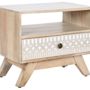 MESITA DE NOCHE MANGO 55X35X45 CENEFA BLANCO MB-207572 Disponible ref13284