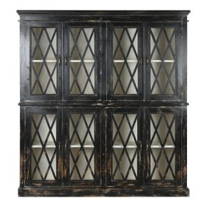 VITRINA CRISTAL 170X40X183 39,16 ENVEJECIDO NEGRO MB-208652 Disponible ref13258