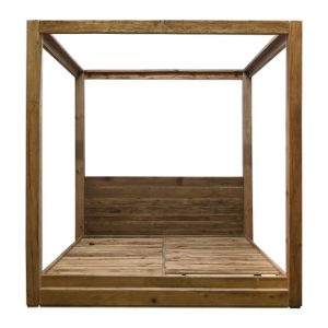 CAMA PINO MADERA RECICLADA 202X222X215 180X200 MB-209829 Disponible ref13279