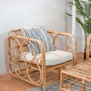 SILLON RATAN 72X72X76 CON COJINES ALGOD N NATURAL MB-210564 Ref 13344