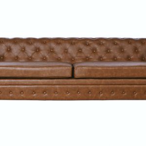 SOFA POLIESTER MADERA 218X78X70 3 PLAZAS MARRON MB-210592 Ref 13388