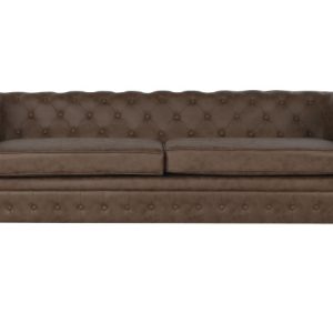 SOFA POLIESTER MADERA 216X78X70 3 PLAZAS MARRON MB-211002 Ref 13387