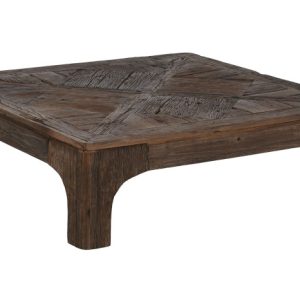 MESA CENTRO MADERA RECICLADA 100X100X32 MARRON MB-212645 Disponible ref13161