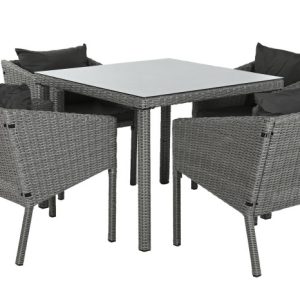 MESA SET 5 RATAN SINTETICO 90X90X72 CON COJINES MB-213804 Disponible ref13418