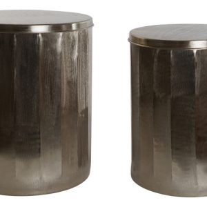 MESITA AUXILIAR SET 2 METAL 42X42X52 TAPA DORADO MB-215395 Disponible ref13103
