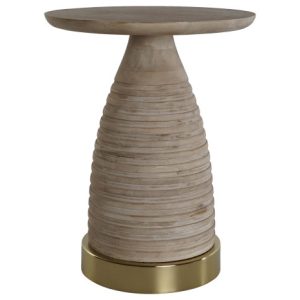 MESITA AUXILIAR METAL MADERA 41X41X53 NATURAL MB-215398 Disponibleref13104