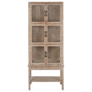 VITRINA TECA RECICLADA 76X48X198 NATURAL MB-216532 Disponible ref13237