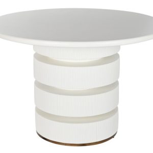 MESA REDONDA COMEDOR ABETO MDF 120X120X80 BLANCO MB-216605 Disponible ref13185