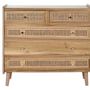 COMODA MDF ACACIA 80X34X75 17,60 MARRON MB-216777 Disponible REF13046