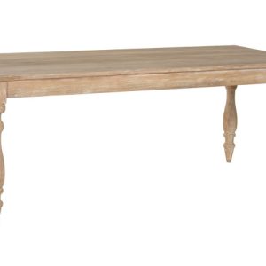 MESA COMEDOR TECA 195X97X77 TORNEADA DECAPE BLANCO MB-217085 Disponible ref13184