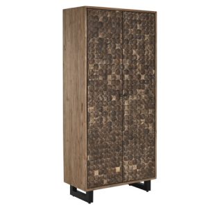 ARMARIO TECA RECICLADA COCO 85X40X185 2 PUERT MB-217245 Disponible Ref 13232
