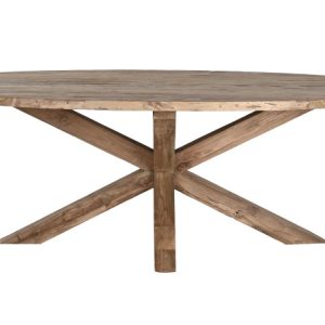 MESA COMEDOR TECA RECICLADA 220X120X78 OVALADA MB-217253 Disponible ref13183