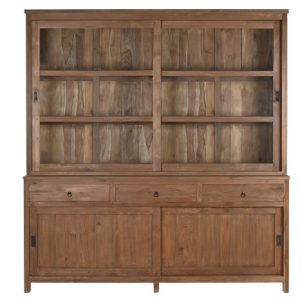 VITRINA TECA RECICLADA 200X50X220 DOS CUERPOS MB-217296 Disponible ref13230