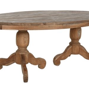 MESA COMEDOR TECA 220X110X78 DOBLE SOPORTE NATURAL MB-217300 Disponible ref1989,95