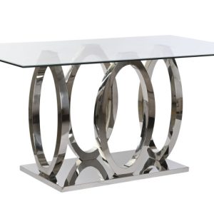 MESA COMEDOR ACERO CRISTAL TEMPLADO 160X90X76 MB-217611 Disponible ref13172