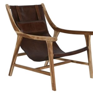 BUTACA TECA PIEL 68X86X86 CON REPOSACABEZAS MB-217921 Disponible ref13333