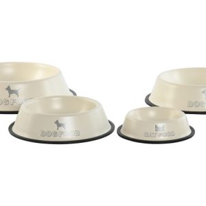 BOL SET 4 METAL GOMA 29X29X6,5 1,5L COMEDERO BEIGE PC-217591 Ref 2012