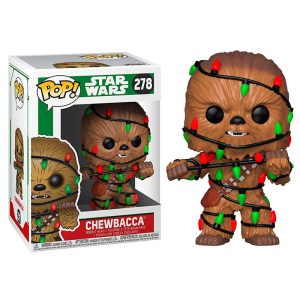 Figura POP Star Wars Holiday Chewie with Lights Chewbacca. Figura vinilo Funko POP de 8cm en caja regalo con ventana. ref294
