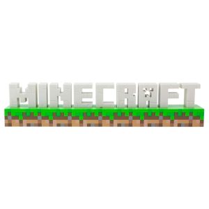 Lampara logo Minecraft Tamaño: 41,2x8,5cm. PVC. Funciona con cable USB o 3 pilas AAA en caso de querer utilizarla de manera portátil. ref0472